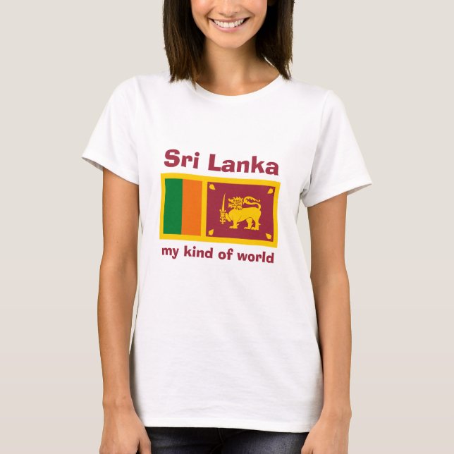 Sri Lanka Flagge + Karte + Text-T - Shirt (Vorderseite)