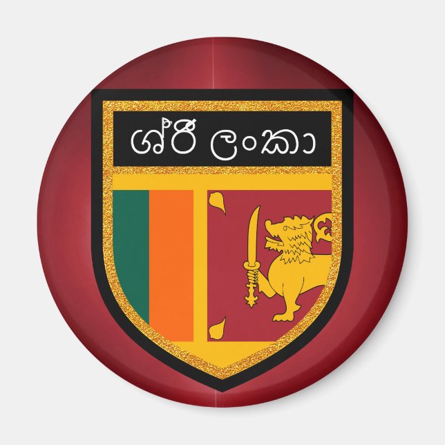 Sri Lanka-Flagge Magnet (Vorne)