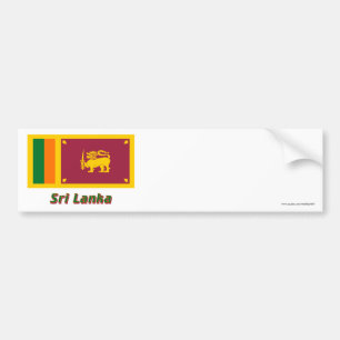 Sri Lanka Flagge mit Namen Autoaufkleber