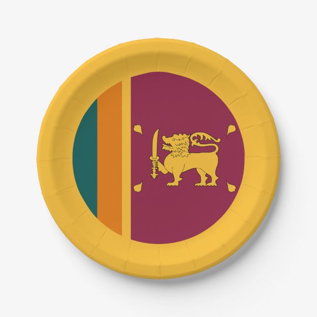 Sri Lanka-Flagge Pappteller (Vorderseite)