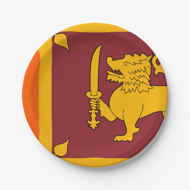 Sri Lanka-Flagge Pappteller (Vorderseite)