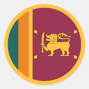Sri Lanka-Flagge Runder Aufkleber