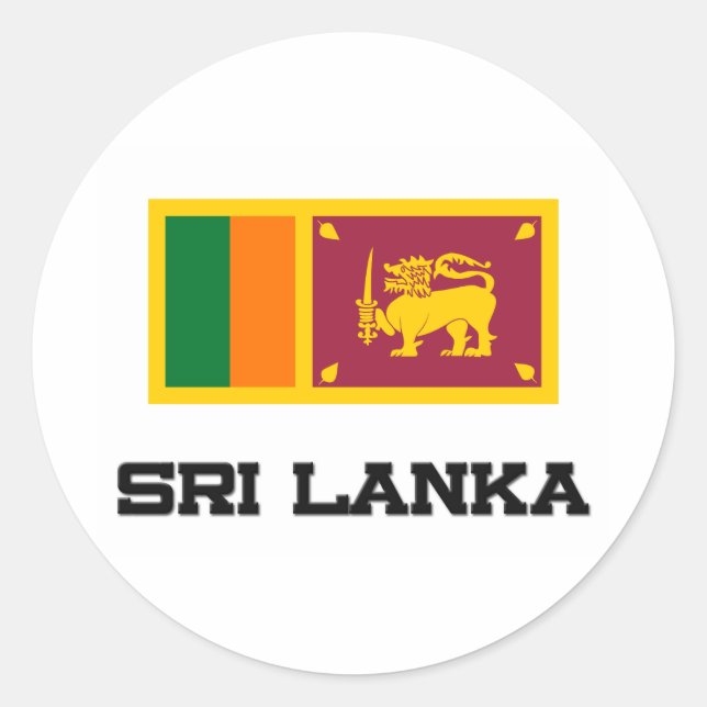 Sri Lanka-Flagge Runder Aufkleber (Vorderseite)