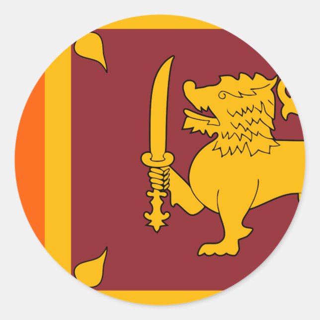Sri Lanka-Flagge Runder Aufkleber (Vorderseite)