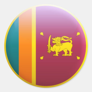 Sri Lanka-Flagge Runder Aufkleber