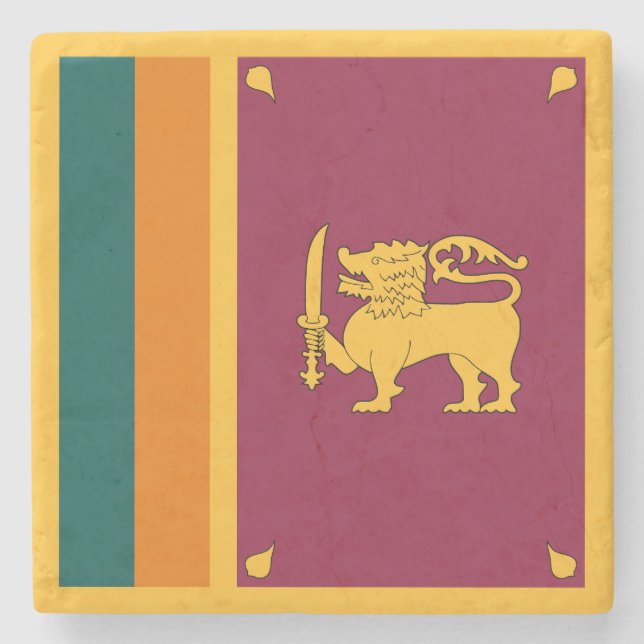 Sri Lanka-Flagge Steinuntersetzer (Vorderseite)
