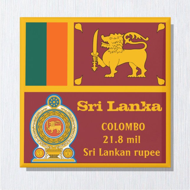 Sri Lanka flagge & Vajra Emblem, Reise-/Sportfans Magnet (Von Creator hochgeladen)