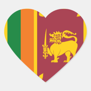 Sri Lanka Flaggen-Herz-Aufkleber Herz-Aufkleber