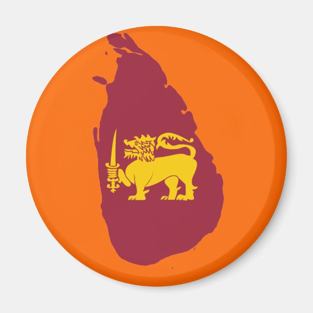 Sri Lanka-Flaggenkarte Magnet (Vorne)