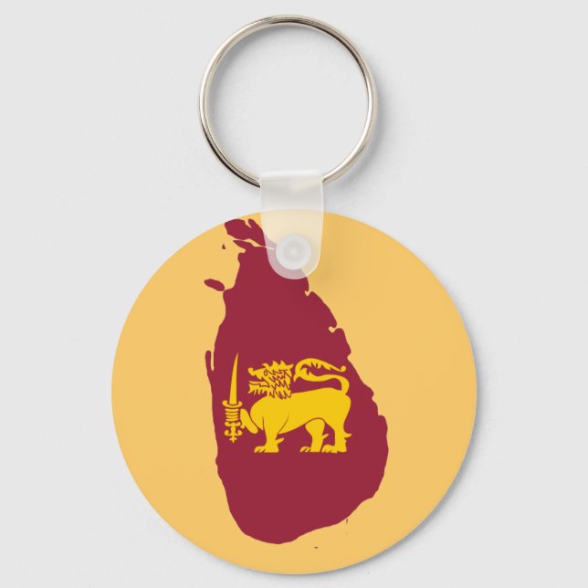 Sri Lanka-Flaggenkarte Schlüsselanhänger (Vorderseite)
