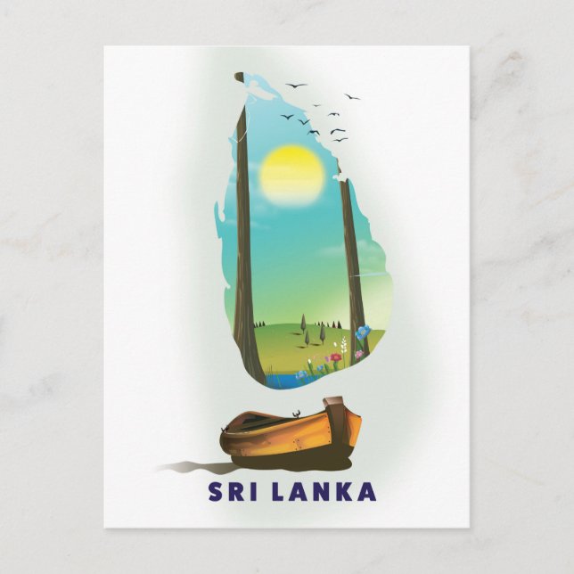 Sri Lanka Illustrierte Karte Tourismus Poster. (Vorderseite)