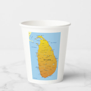 Sri Lanka-Karte Pappbecher