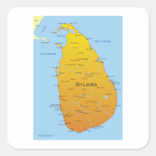 Sri Lanka-Karte Quadratischer Aufkleber