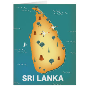 Sri Lanka Karte Reiseplakat