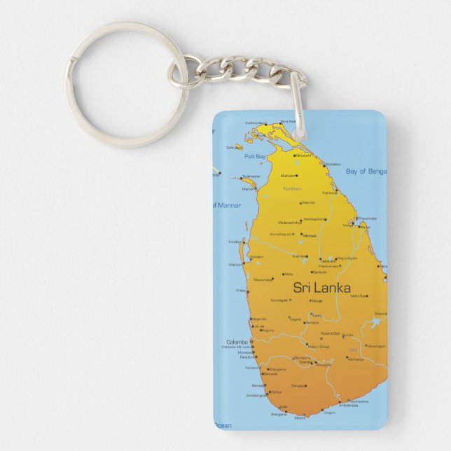 Sri Lanka-Karte Schlüsselanhänger (Vorderseite)