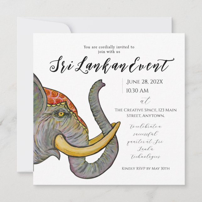 Sri Lanka Künstlerische Gestaltung Save The Date (Vorderseite)