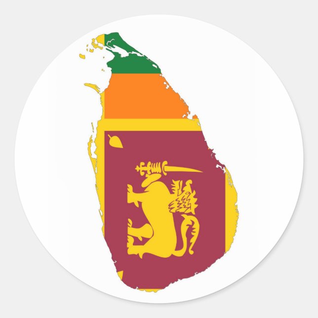 Sri-lanka-Landesflagge-Symbol Silhouette Runder Aufkleber (Vorderseite)