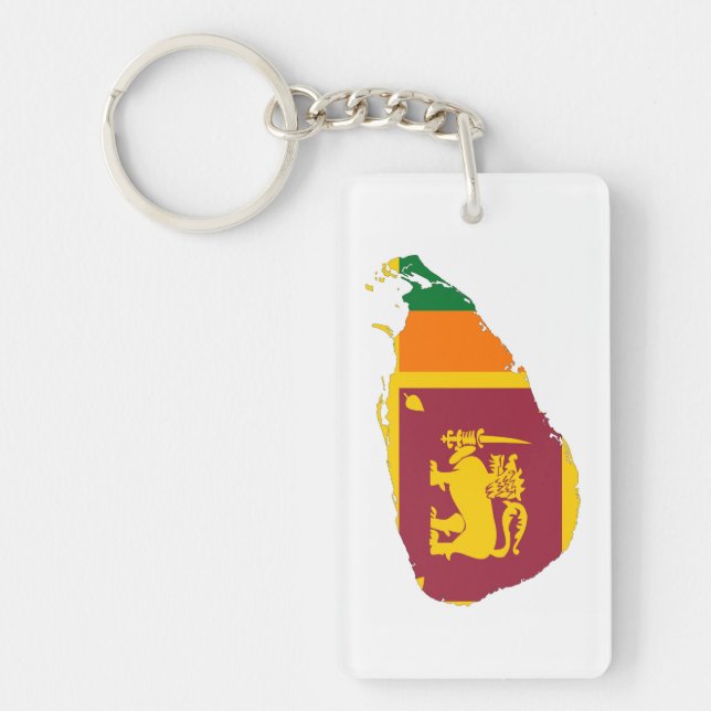 Sri-lanka-Landesflagge-Symbol Silhouette Schlüsselanhänger (Vorderseite)