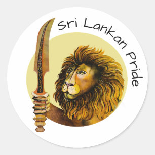 Sri Lanka Lion Runder Aufkleber