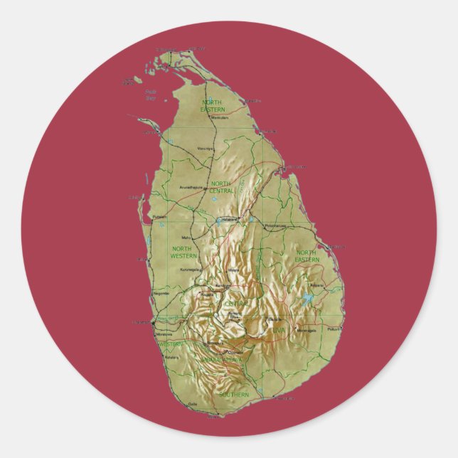 Sri Lanka Map Sticker (Vorderseite)