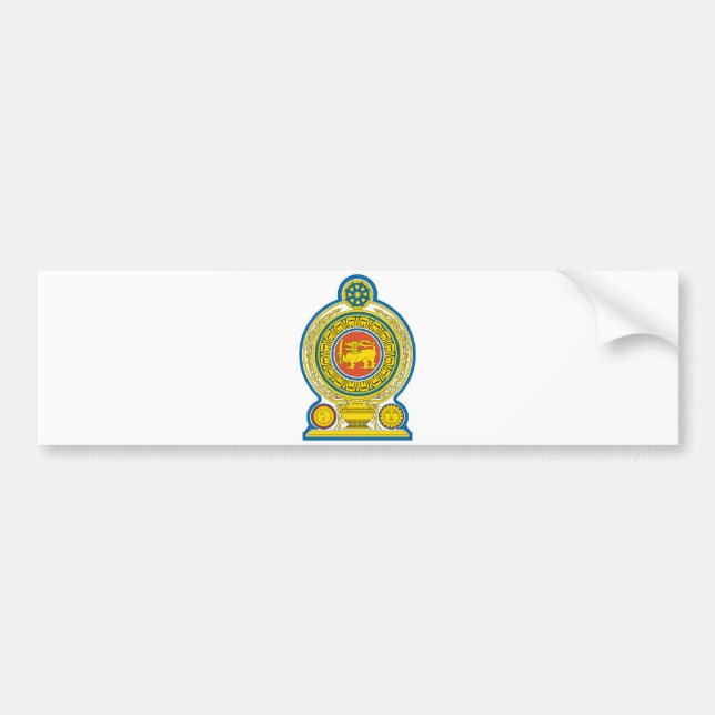 Sri Lanka offizielles Wappen Wappenkunde-Symbol Autoaufkleber (Vorne)