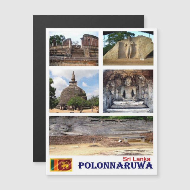 Sri Lanka - Polonnaruwa - Mosaik - Magnetkarte (Vorne/Hinten)