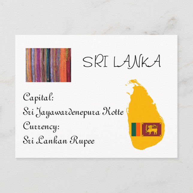 Sri Lanka Postkarte (Vorderseite)