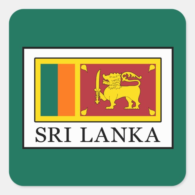 Sri Lanka Quadratischer Aufkleber (Vorderseite)