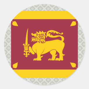 Sri Lanka Qualitäts-Flagge Runder Aufkleber