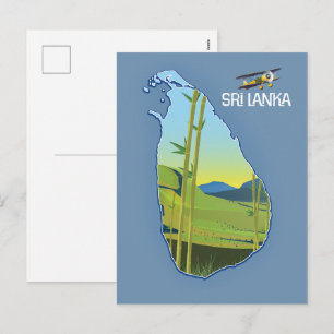 Sri Lanka Reisekarte Feiertagspostkarte