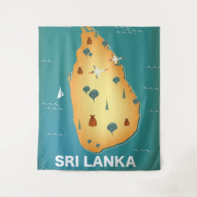 Sri Lanka Reiseplakat-Flyer Wandteppich (Vorderseite)