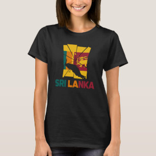 Sri Lanka Sri Lanka Flaggen-Pfau Silhou T-Shirt