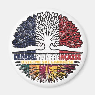Sri Lanka Sri Lankisch Französisch Frankreich Baum Magnet