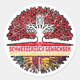 Sri Lanka Sri-Lankisch Schweizer Schweiz Baum Runder Aufkleber