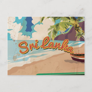 Sri Lanka Vintage-Reiseplakat Postkarte