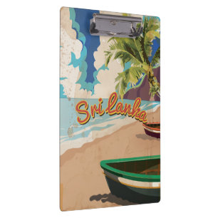 Sri Lanka Vintage Urlaub Reiseposter Klemmbrett