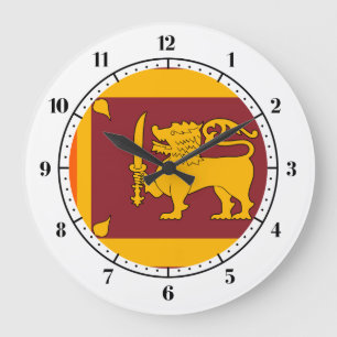 Sri Lankan Flagge Große Wanduhr
