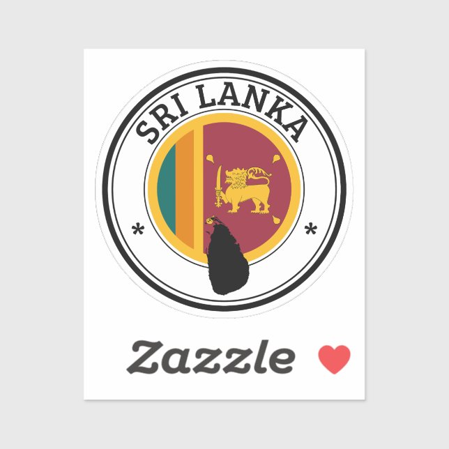 Sri LankaSiegel-Rundfahne für Laptop-Bücher. Aufkleber (Blatt)