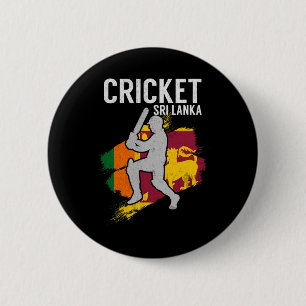 Sri-Lankische Flagge Cricket Button