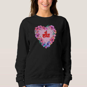 Sri Radhe Krishna Heart Blume Mantra Sweatshirt