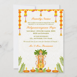 Sri Satyanarayan Pooja Einladungskarte