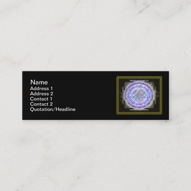 Sri Yantra13 dünnes 3"" Visitenkarte x1 (Vorderseite)