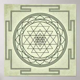 Sri Yantra auf dem Parchment Poster