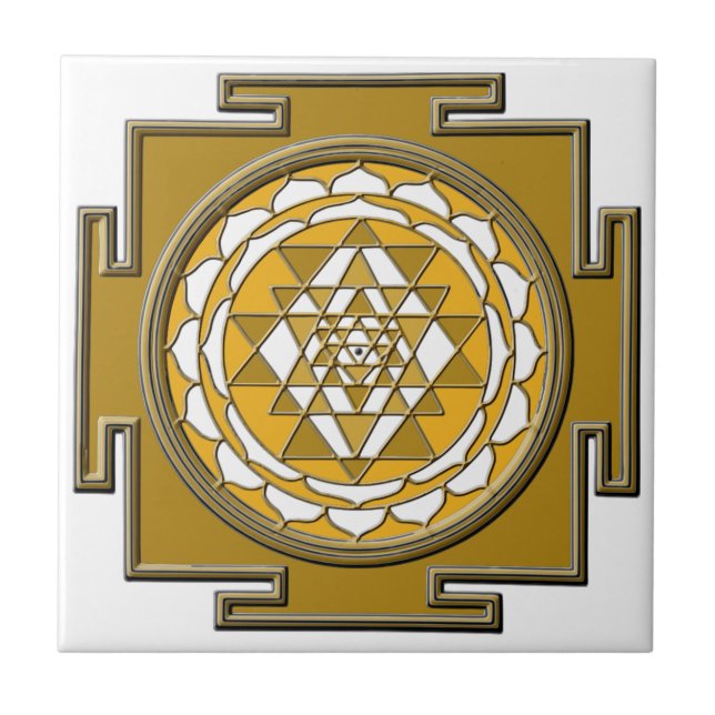 Sri Yantra Bronze Fliese (Vorderseite)