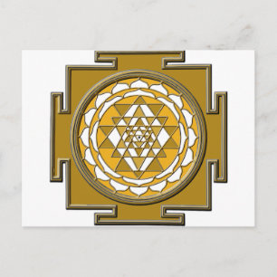 Sri Yantra Bronze Postkarte