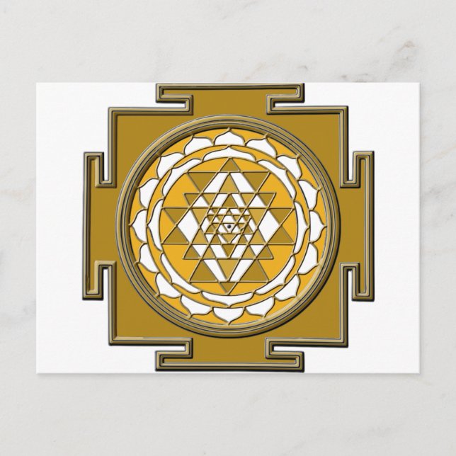 Sri Yantra Bronze Postkarte (Vorderseite)