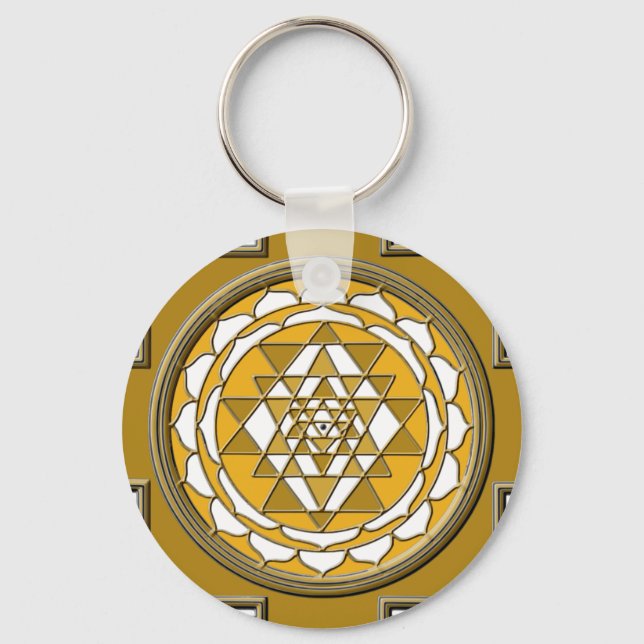 Sri Yantra Bronze Schlüsselanhänger (Vorderseite)