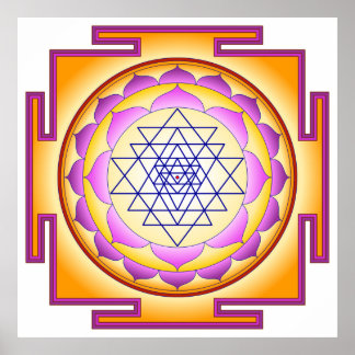 Sri Yantra Chakra Shiva Shakti Navayoni Göttin Poster