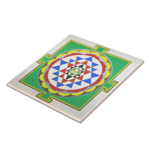 Sri Yantra - Exakte Farben Fliese