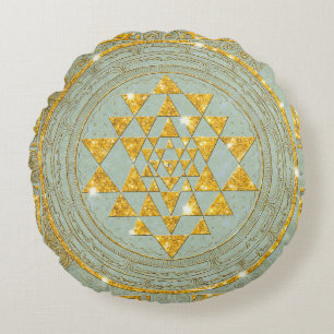 Sri Yantra Golden Glitzer - Kissen